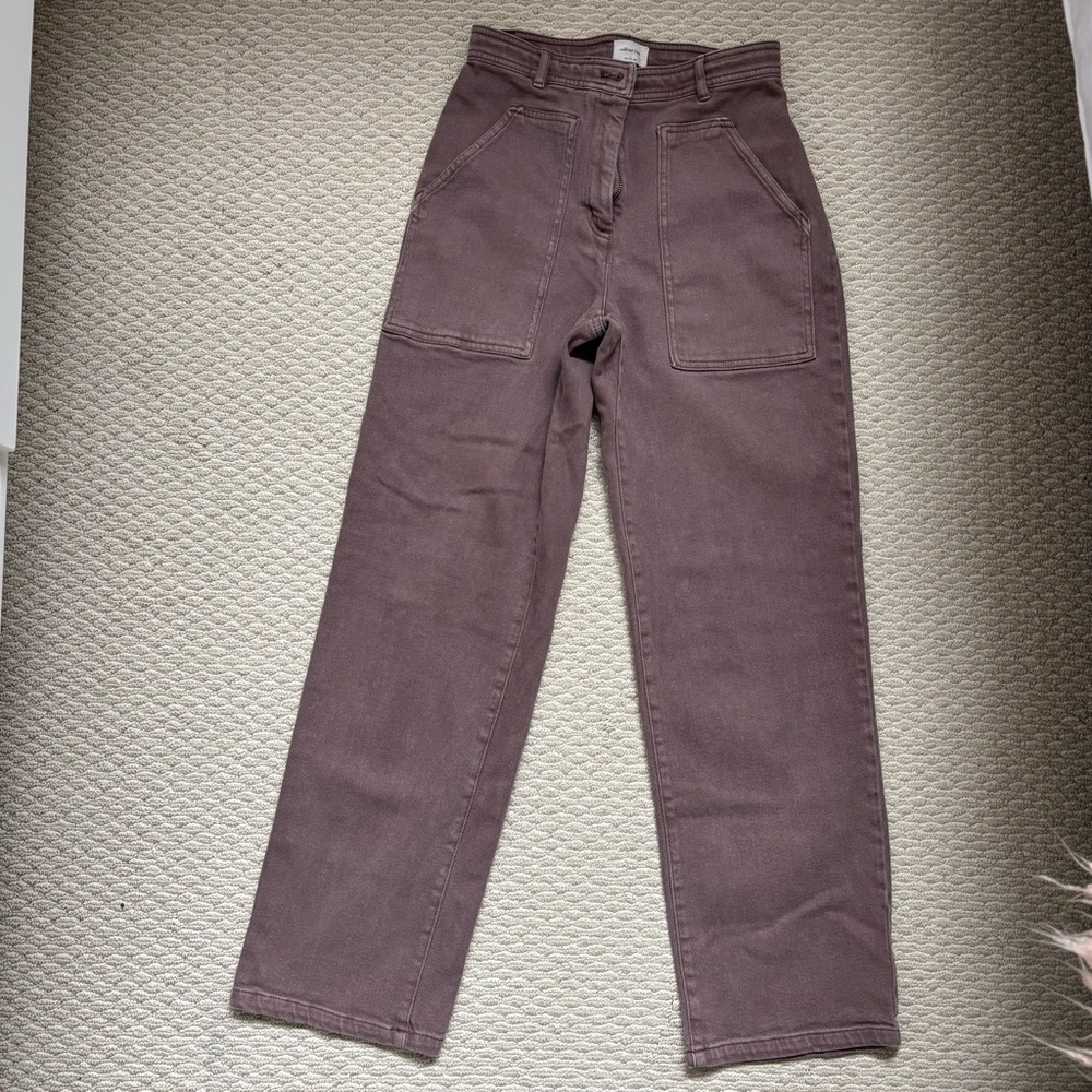Brown Aritzia High-Waisted Cargo Pants